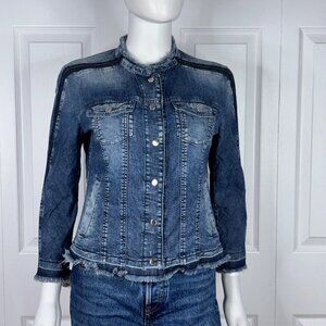 MARC CAIN women's blue denim coat small LIKE NEW!!